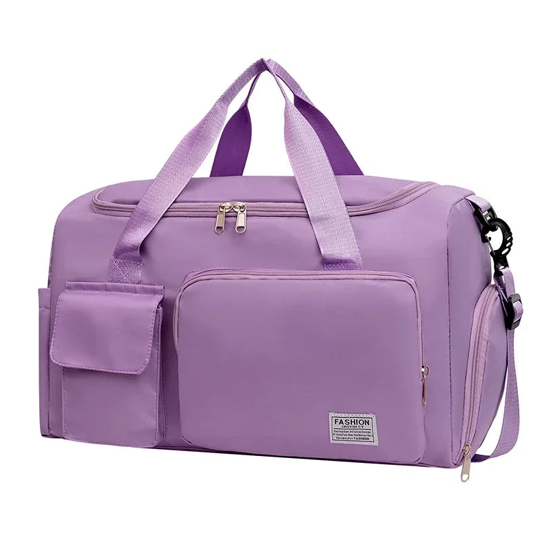 Women's Travel Duffel Bag with Shoe Compartment - Water Resistant for Gym, Sports, Overnight Trips