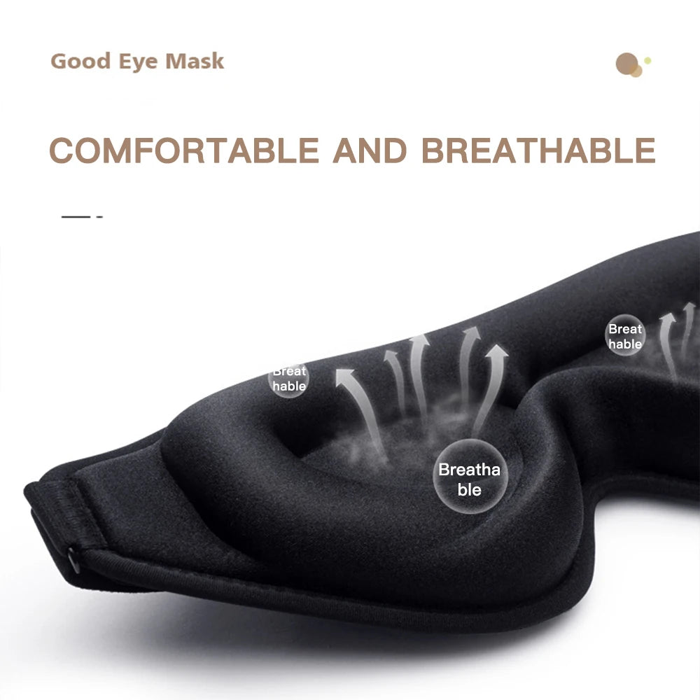 3D Contoured Sleep Mask – Memory Foam Eye Mask with 99% Light Blockout for Deep, Restful Sleep